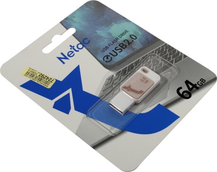 Netac <NT03UA31N-064G-20PK> USB2.0 Flash Drive 64Gb (RTL)