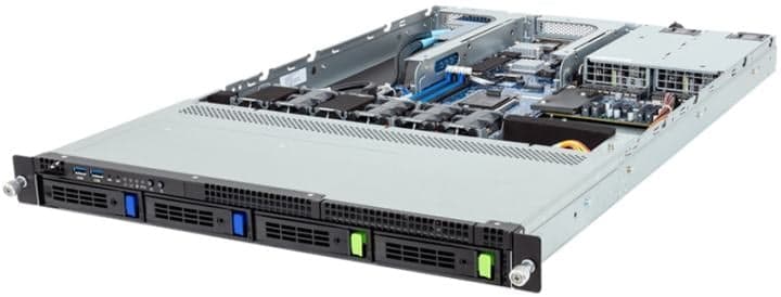 GIGABYTE R133-X10-AAA2 <6NR133X10MR000AAA2> (LGA1700, C262, 4xHS SATA, 2xGbLAN, 4DDR5, 550W HS)