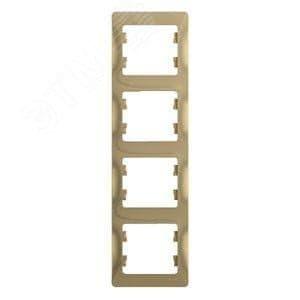 Рамка Systeme Electric GSL000408 Glossa Титан 4-я, вертикальная (кратно 15 шт)