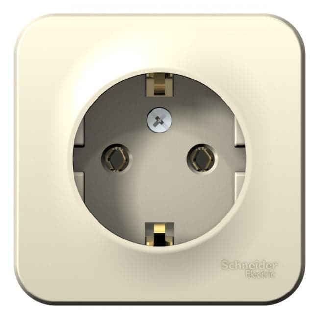 РОЗЕТКА Schneider Electric BLANCA О/У с заземлением без шторок, МОЛОЧНЫЙ BLNRA010102