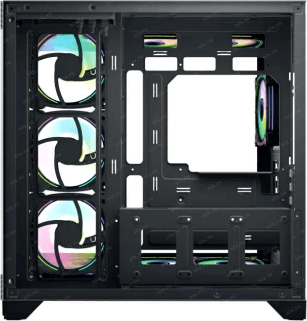 Корпус для ПК Forza Forza FZ-G42B Seaview TG ATX Case, black, w/o psu, Curved Tempered glass front panel, 1x3,5, 3x2,5