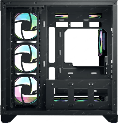 Корпус для ПК Forza Forza FZ-G42B Seaview TG ATX Case, black, w/o psu, Curved Tempered glass front panel, 1x3,5, 3x2,5