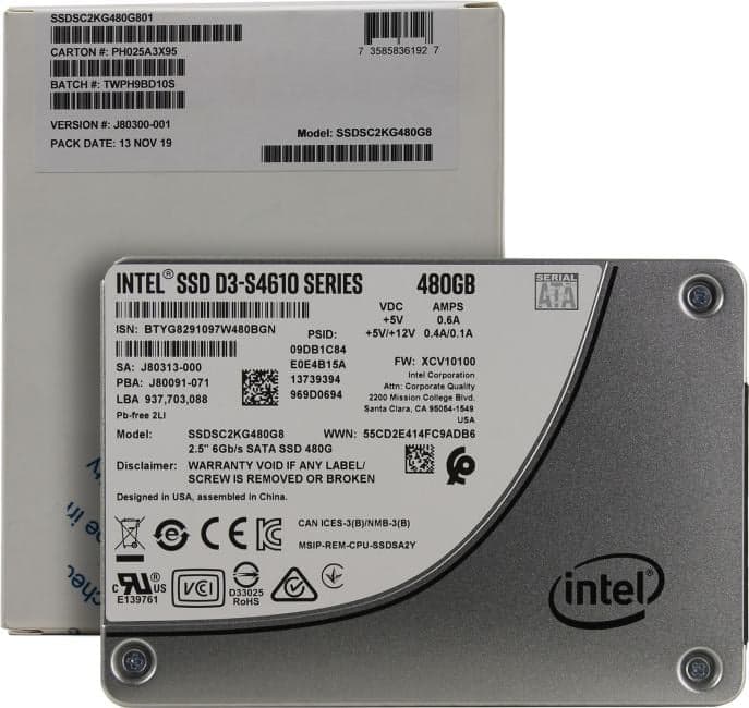 SSD 480 Gb SATA 6Gb/s Intel D3-S4610 Series <SSDSC2KG480G8(01)> 2.5" 3D TLC