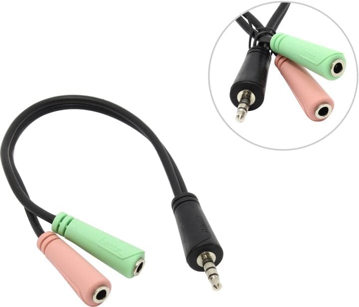 Hama <54573> Кабель-переходник 4-pin Jack3.5-M -->2Jack3.5-F