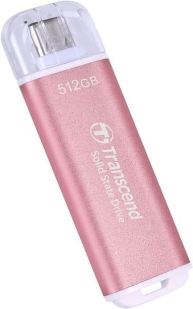 Transcend TS512GESD300P Внешний твердотельный диск Transcend, 512GB, External SSD, ESD300P, USB 10Gbps, Type C, Pink