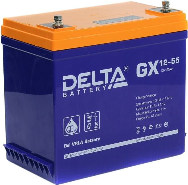 Аккумулятор Delta GX 12-55 (12V, 55Ah) для UPS