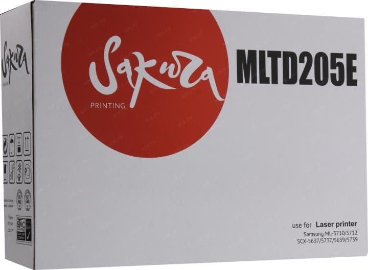 Картридж SAKURA MLTD205E для Samsung ML-3710/3712, SCX-5637/5737/5639/5739