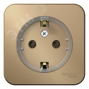 Розетка Systeme Electric BLNRA110114 с/з без шторок, (компакт) 16А, 250В, изолир. пластина Титан наруж