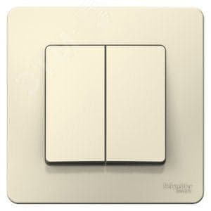 Выключатель Systeme Electric BLNVS006502 2-клавишный, 6А, 250В Молочный внутр