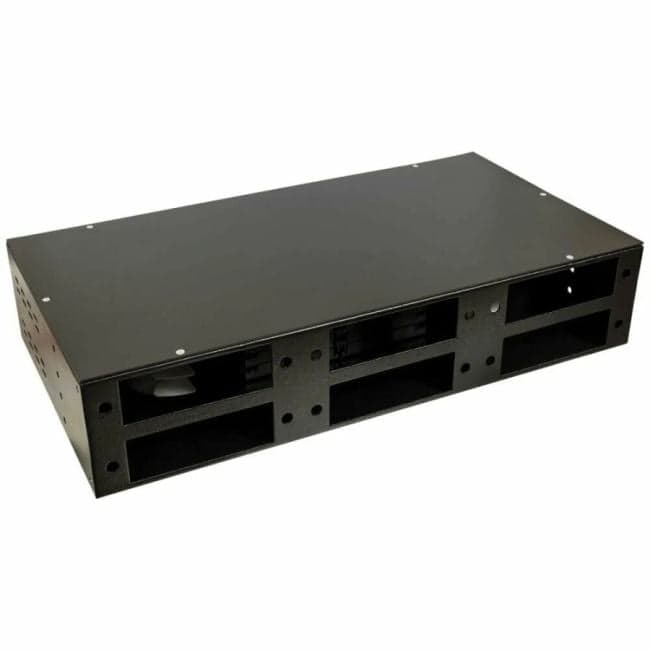 Кросс оптический стоечный Lanmaster LAN-FOBM-RM-6P 19'' на 6 адаптерных панелей, 2U, с 4-мя сплайс-кассетами