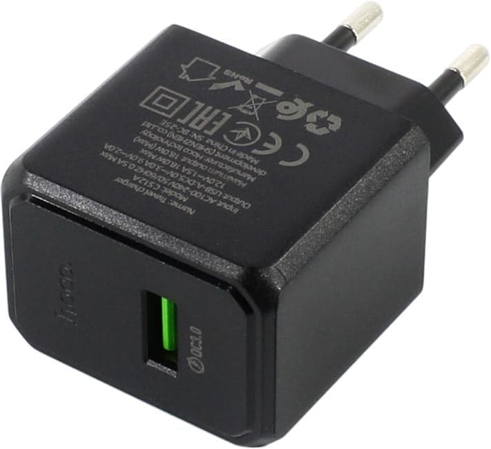 Hoco CS12A Black <603683> Зарядное устройство USB (Вых.DC5/9/12V, 18W, USB)