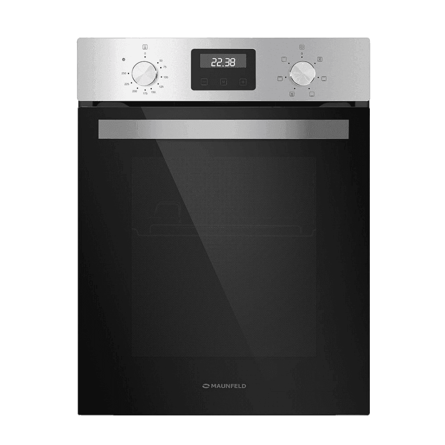 Шкаф духовой электрический MAUNFELD EOEM516S/ 448х546х595 мм, Независимый тип установки, класс энергопотребления А, 7 основных режимов, электронное управление, дисплей, двойное стекло дверцы, металлическая ручка дверцы, холодный фронт, эмаль легкой очистки, объем 51 л, таймер,гриль,конвеция, нержавеющая сталь